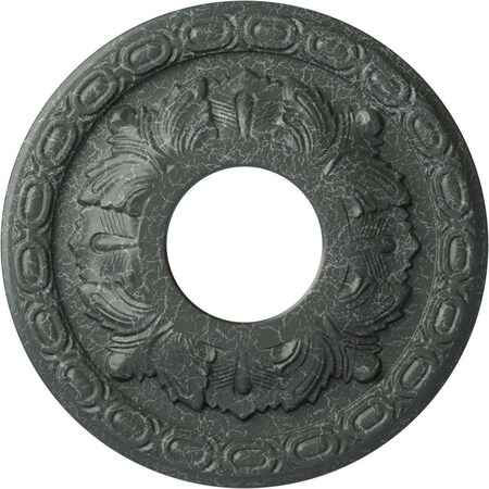 Ekena Millwork Leaf Medallion (Canopies up to 4 3/4"), 11 3/8"OD x 3 5/8"ID x 1 1/8"P, Athenian Green Crackle CM11LFAGC